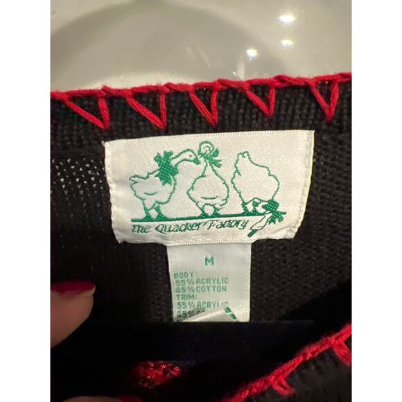 The Quacker Factory size medium black sweater with hearts - Picture 2 of 3